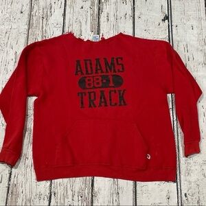 Vintage Adams Track Red Cross Country Sports 1980s Sweatshirt